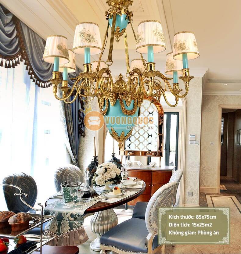 Đèn chùm đồng trang trí họa tiết tinh xảo abr154-7